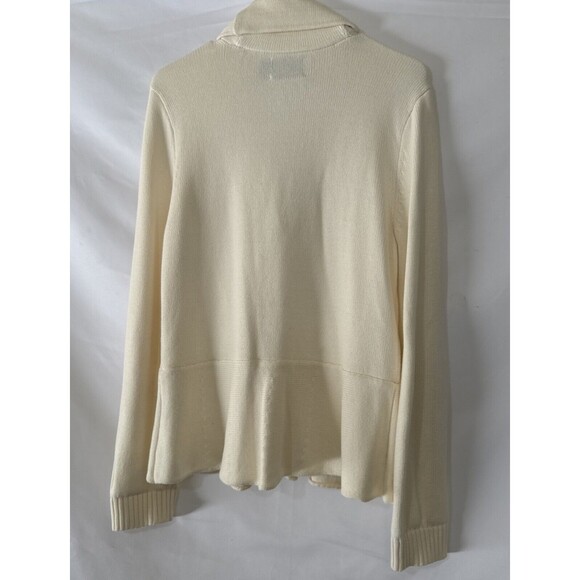 Ralph Lauren Ivory Knit Sweater American Living Shawl Collar Knit Size L Button - Picture 3 of 14